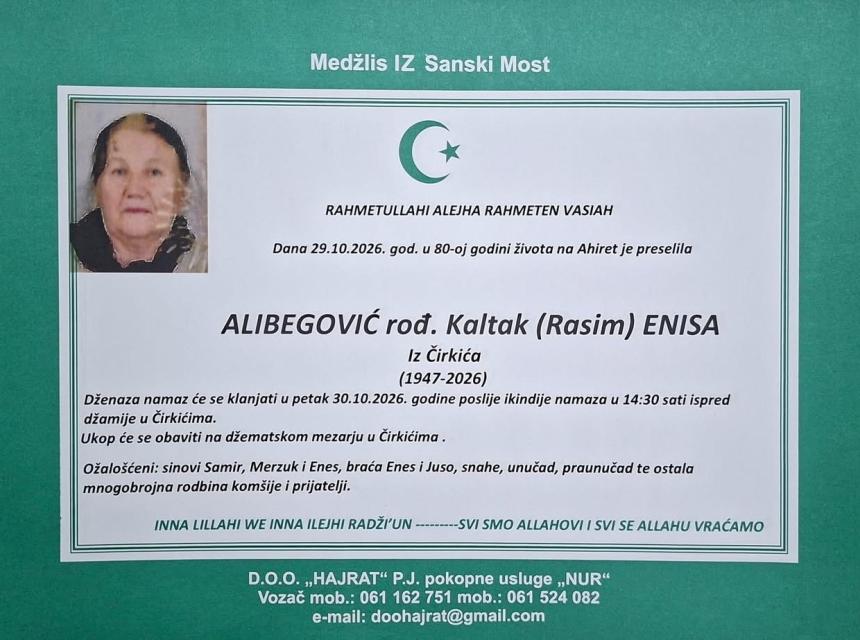 Alibegović rođ. Kaltak (Rasim) Enisa