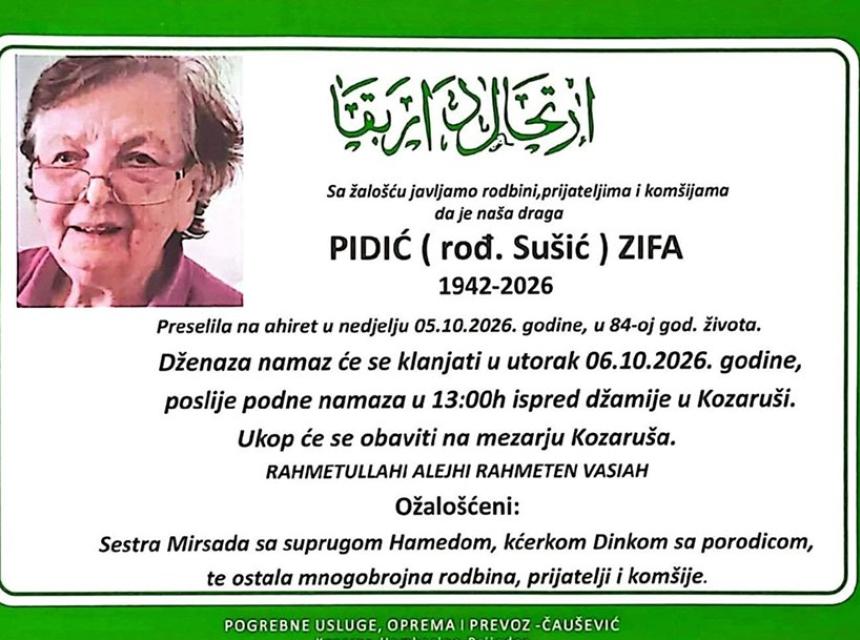Pidić (rod. Su&scaron;ić) Zifa